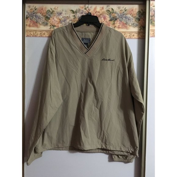 Eddie Bauer Large Lightweight Tan Casual Outdoor Packable Pullover Jacket - Picture 1 of 5